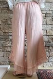 Rustic Nature Bubble Cotton Slant Frill Pant Washed Peachy Nude